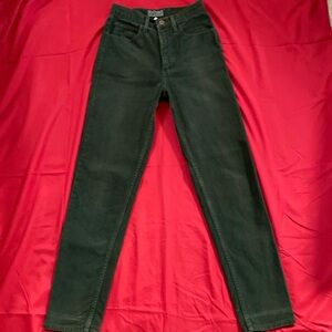 High Waist Guess Jeans. 90’s Style. Soft Brushed Green Denim